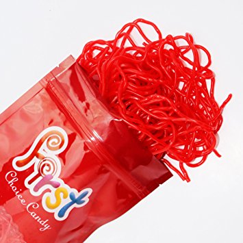 Firstchoicecandy Strawberry Licorice Laces 1 Pound 16 oz In a Resealable Gift Bag