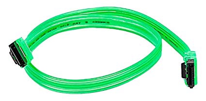 C&E 2 Pack 18 inch SATA 6Gbps Cable w/Locking Latch UV Green, CNE546025