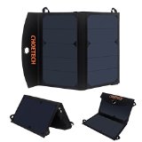 Light Weight Solar Charger-CHOE 12W SUNPOWER Solar CellDual Port Portable Solar Phone Charger-Waterproof Solar Panel USB Charger with and Auto Detect Tech