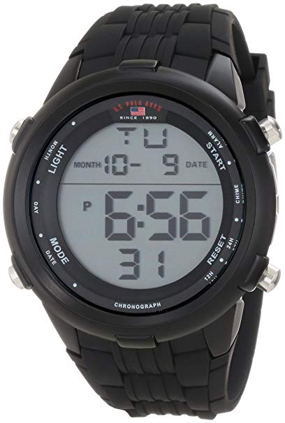 U.S. Polo Assn. Sport Men's US9219 Black Silicone Digital Watch