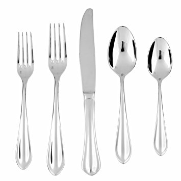 Fortessa Forge 18/10 Stainless Steel Flatware, 5 Piece Place Setting, Service for 1