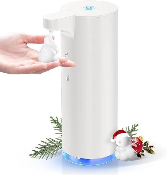 Automatic Foaming Soap Dispenser: LAOPAO Rechargeable Touchless Soap Dispenser Stainless Steel Foam Soap Dispenser for Bathroom Hand Soap Pump for Kitchen Xmas Gift, 9oz, White