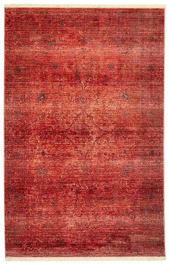 Rivet Mid-Century Modern Sunrise Rug, 5' x 8', Orange