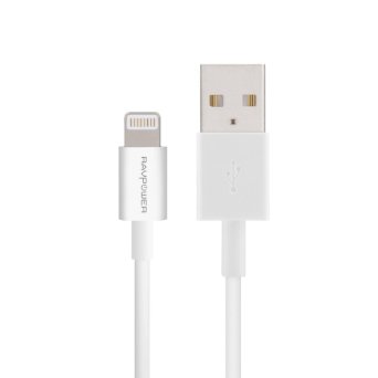 RAVPower 3ft Apple MFi Certified Lightning to USB Cable  Charger Cord for iPhone 5  5s  5c 6  6s Plus iPad mini  Air  Pro iPod touch White