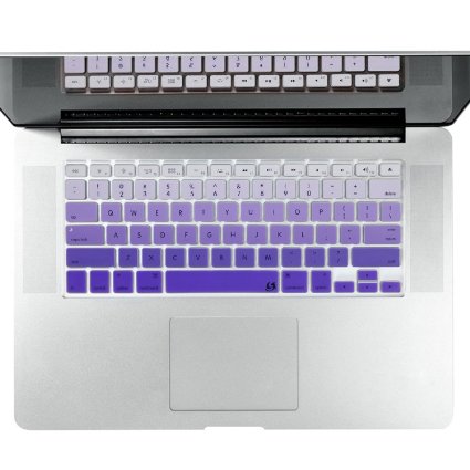 Litop® Purple Gradient Thin Silicone Keyboard Cover Keyboard Skin for All MacBook Air 13", MacBook Pro with Retina Display 13"15" 17" Macbook 13" Unibody and Apple Wireless Keyboard (Purple Gradient)
