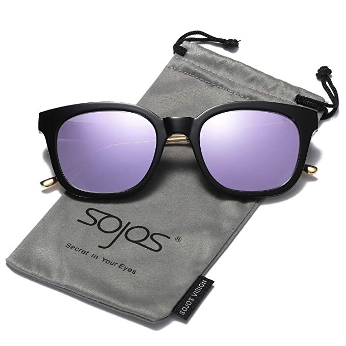 SOJOS Classic Polarized Sunglasses for Women Men Mirrored Lens SJ2050