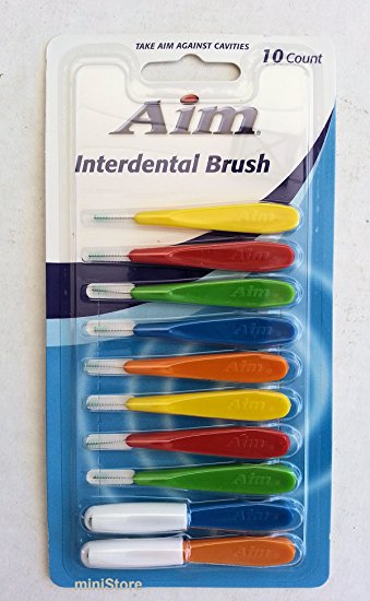 Aim Interdental Brush Picks (5 Pack) 50 Count by Aim BEAUTY
