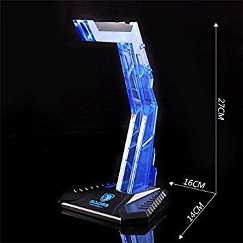 Sades S-xlyz Gaming Headset Cradle Acrylic Bracket Stand Head-mounted Display Rack Headphone Hanger Holder For Gamer (Blue)