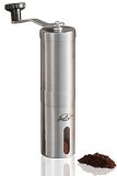 JavaPresse Manual Coffee Grinder  Conical Burr Mill for Precision Brewing  Brushed Stainless Steel