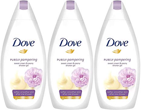 Dove Purely Pampering Sweet Cream with Peony Body Wash, 16.9 Ounce / 500 Ml (Pack of 3)