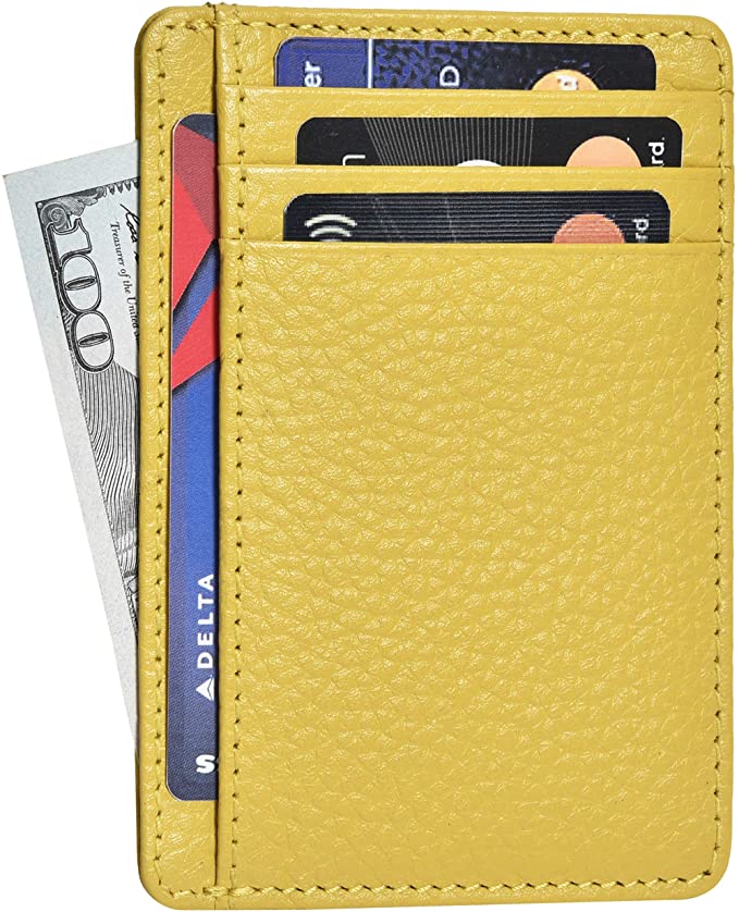 Leather Wallets for Men & Women – RFID Blocking Slim Design Front Pocket Minimalist Wallet