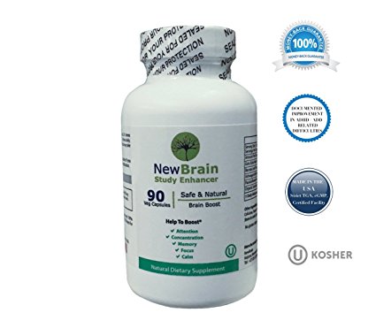 New Brain Study Enhancer - Alternative Medicine Herbal Supplement to boost Attention, Concentration, Memory, Focus and Calm 90 CAPSULES