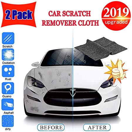 TTOUADY 2 Pack Multipurpose Car Scratch Remover Cloth, Upgraded Car Paint Scratch Repair Cloth, Nanotechnology to Repair Car Scratches and Car Surface Polishing