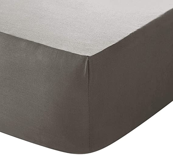 Linen Zone Egyptian Cotton 200 Thread Flat Bed Sheet, Double - Grey