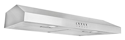 Cosmo 30" Ducted Under Cabinet Range Hood with Push Button Control Panel, Kitchen Vent Cooking Fan Range Hood with Aluminum Filters and LED Lighting (COS-5U30)