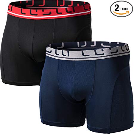 Tesla Men's Athletic Stretch 6" No-Fly Brief Dri Fit Underwear Trunk (2-Pack) MBU05/MBU12