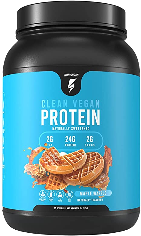 Inno Supps Clean Vegan Protein - Plant Based, Vegan, All Natural, No Artificial Sweeteners, No Gluten, No Dairy. Lactose Free, Low Carbs, Low Fat, No Sugar Added, Soy Free, Non-GMO (Maple Waffle)