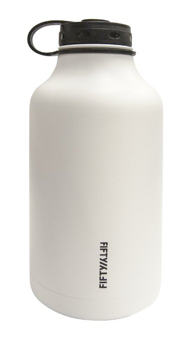 Lifeline 7500WH White Stainless Steel Growler - 64 oz. Capacity