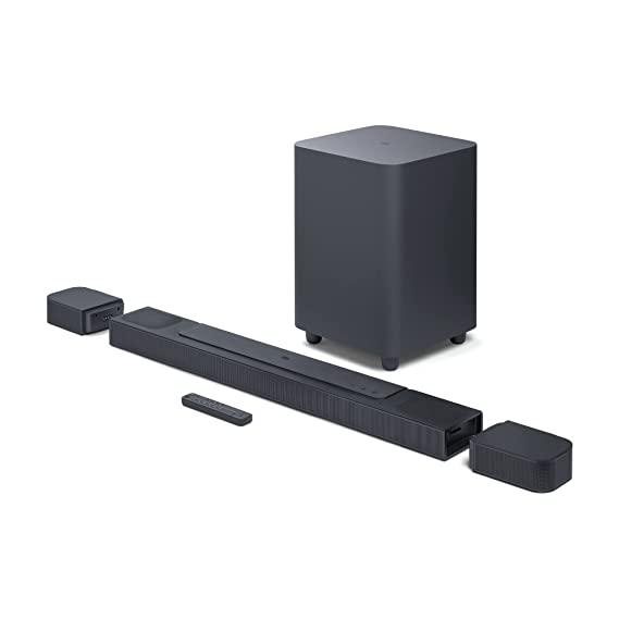 JBL Bar 800 Pro, 7.1 (5.1.2) Channel Truly Wireless Soundbar with True Dolby Atmos® 3D Surround Sound, 10” Down-Firing Wireless Subwoofer, PureVoice, HDMI eARC, Bluetooth, Wi-Fi & Optical Input (720W)