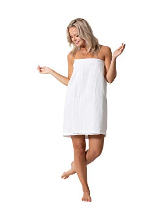 Premium Turkish Cotton Women’s Waffle Spa Body Wrap with Adjustable Closure