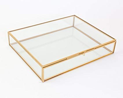 The Queen of Crowns Glass Photo Box, Proof Box, Glass Shadow Box, Gold Glass Box (8x10)