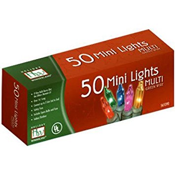 Noma/Inliten-Import 50 Count Multi Color Light Set 4051-88 Christmas Lights Miniature End To End