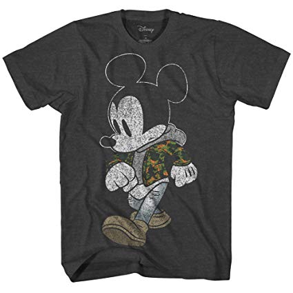Mickey Mouse Camo Hyped Disneyland World Retro Classic Vintage Tee Funny Humor Adult Mens Graphic T-Shirt Apparel
