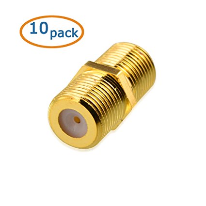 Cable Matters 10-Pack, Gold Plated F-Type Coaxial RG6 Coupler