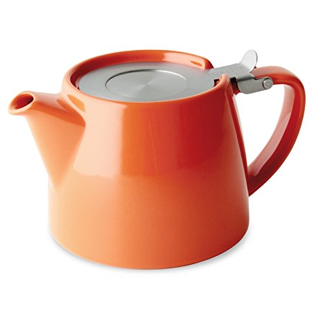Forlife Stump Teapot With Lid & 0.3mm Fine Infuser 550ml 18oz Carrot - 309CAR