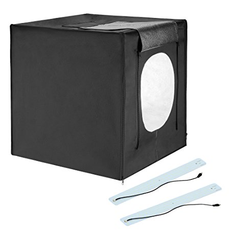 Square Perfect 24 Inch LED Photo Studio In A Box w/4 Color Backdrops Pro Quality
