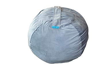 Stuffed animal storage bean bag chairs by EMMandSOPHIE. Soft, sturdy, washable CORDUROY cover. Becomes a DELUXE bean bag chair. 38" grey. A perfect stuffed animal storage solution!