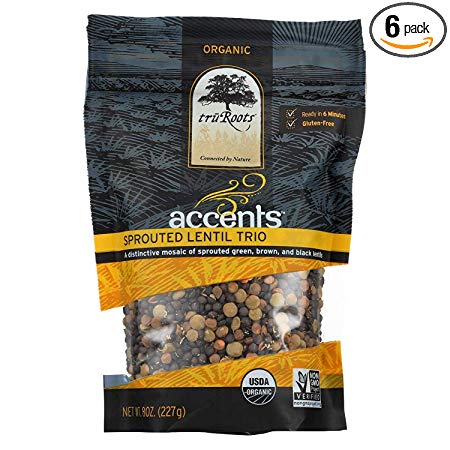 Truroots Organic Accents Sprouted Lentil Trio, 8 Ounce - 6 per case.