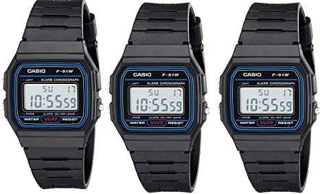 Casio #F91W-1 Men's Special Package Deal (3 Classic Chronograph Alarm Watches)