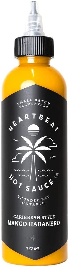 Heartbeat Hot Sauce - Caribbean Style Mango Habanero 177ml - Small Batch & Handmade, Vegan, Preservative Free (1 Bottle)