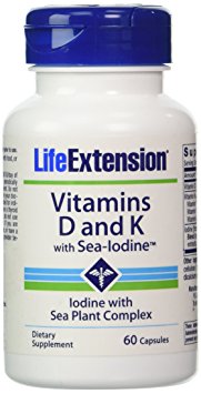 Life Extension Vitamin D with Sea-Iodine and Vitamin K2, 60 Count