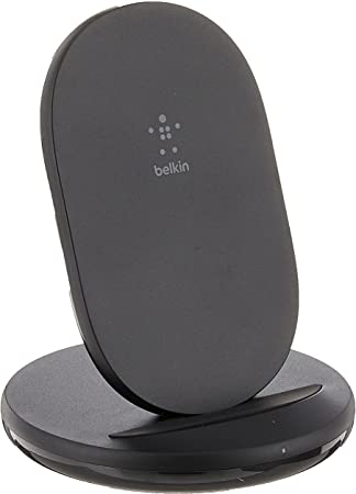 Belkin Wireless Charger - Qi-Certified 15W Max Fast Charging Stand - Quick Turbo Cordless Upright Charger - Universal Qi Compatibility for iPhone, Samsung Galaxy, Google Pixel, and Other Qi Devices