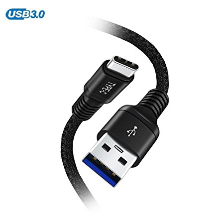 ULTRICS USB C Cable, 1M Type C to USB 3.0 5Gbps Data Transfer Sync Lead Durable Fast Charging Braided Charger Cord for Samsung S8, S8 Plus Note 8 LG Pixel Nexus Nintendo Switch Apple MacBook - Black