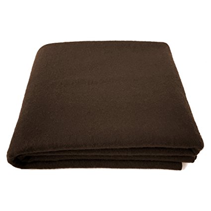 EKTOS 80% Wool Blanket, Brown, Light & Warm 3.7 lbs, Large Washable 66"x90" Size, Perfect for Outdoor Camping, Survival & Emergency Preparedness Use