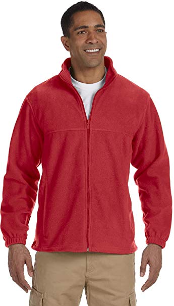 Harriton Men's 8 Oz. Full-Zip Fleece, Red, 5XL