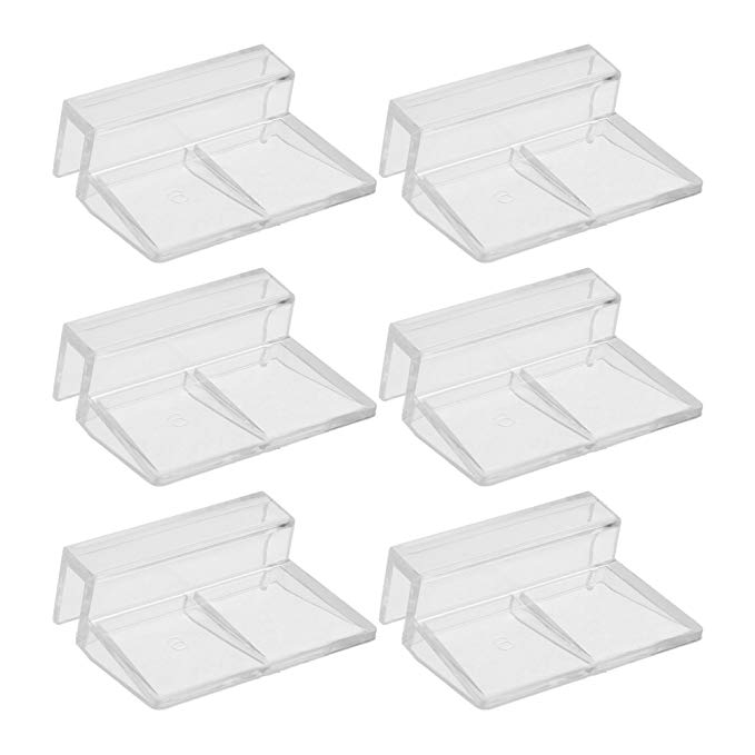 BCP 6pcs Clear Color Acrylic Aquarium Fish Tank Glass Cover Clip Support Holder,6mm