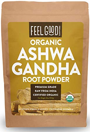 Organic Ashwagandha Root Powder - 32oz Resealable Bag (2lb) - 100% Raw From India - by Feel Good Organics