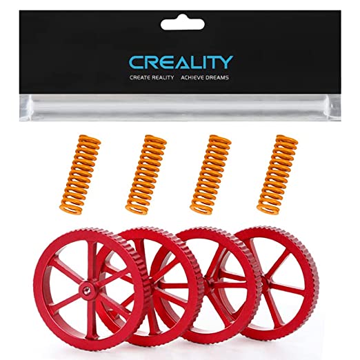 Creality Official 4 PCS Aluminum Hand Twist Leveling Nut and 4 PCS 25mm Hot Bed Die Springs Upgraded Kit for Ender 3 / Ender 3 Pro/Ender 3 V2, Ender 5 / Ender 5 Plus/Ender 5 Pro, CR-10 3D Printer