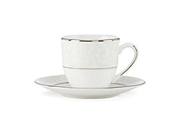 Lenox Venetian Lace Cup and Saucer Set, White