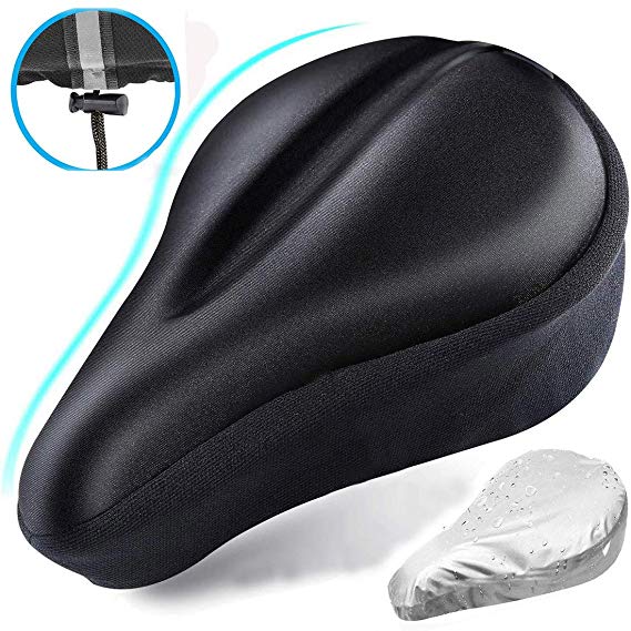 BYPA Bike Seat Cover, Comfortable Gel Padded Bicycle Seat Cushion Cover for Women,Kids, Men,Spin Bicycle Saddle Pad,for Indoor Cycling Class,Exercise,Stationary Bikes Universal Bike Seat Replacement