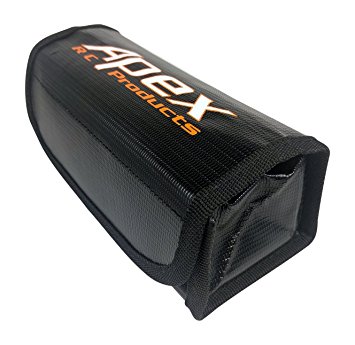 Large Fire Resistant Lipo Battery Bag for Safe Charging & Storage - 175mm x 75mm x 55mm - Apex RC Products #8087