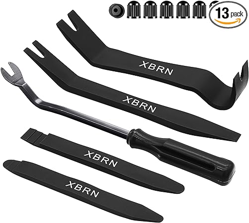 Auto Trim Removal Tool Kit,13 Pcs Car Panel Door Window Tools Kit,Auto Clip Fastener Remover Pry Tool Set-Black