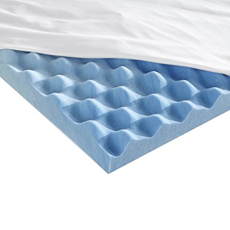 Sleep Innovations Gel Memory Foam Mattress Topper with Air Channels and Cover, Queen/3-Inch