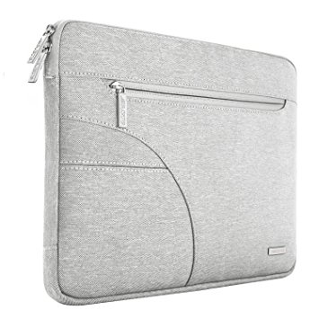 Mosiso Laptop Sleeve Bag for 14-15 Inch 2017 / 2016 New MacBook Pro with Touch Bar A1707, Notebook Computer Ultrabook, Polyester Fabric Laptop Carrying Case Protective Cover, Gray