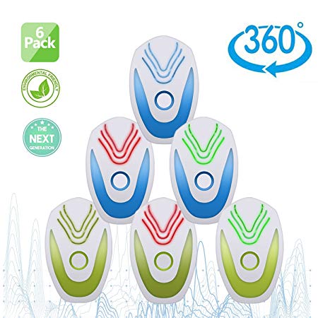 Tomu Ultrasonic Pest Repeller for Bugs and Insects, Mice Repellent to Repel and Prevent Mouse, Ant, Mosquito, Spider, Rodent, Roach,Child and Pets Safe Control (6 Packs)