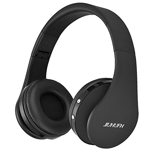 JIUHUFH Wireless Bluetooth Headphones Over Ear, Foldable, Built-in Mic, Wireless  Wired Modes for Android/ iPhone/ Macbook Devices (Black)